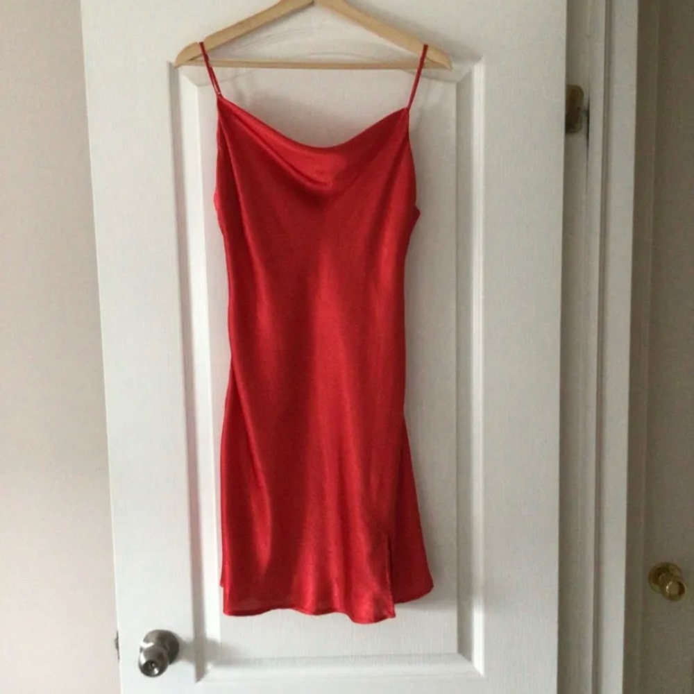 Selling a Red Satin dress from Zulu & Wolf